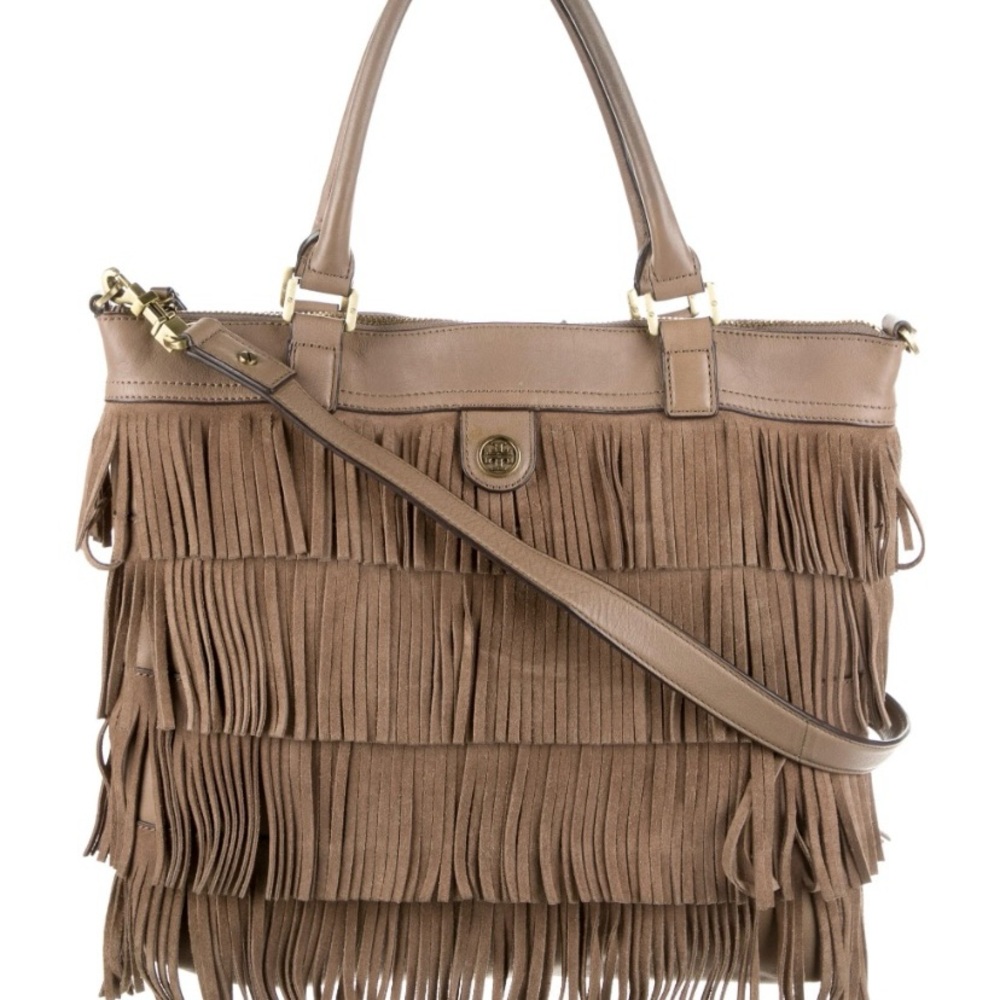 Tory Burch Tan Fringe Shoulder Bag